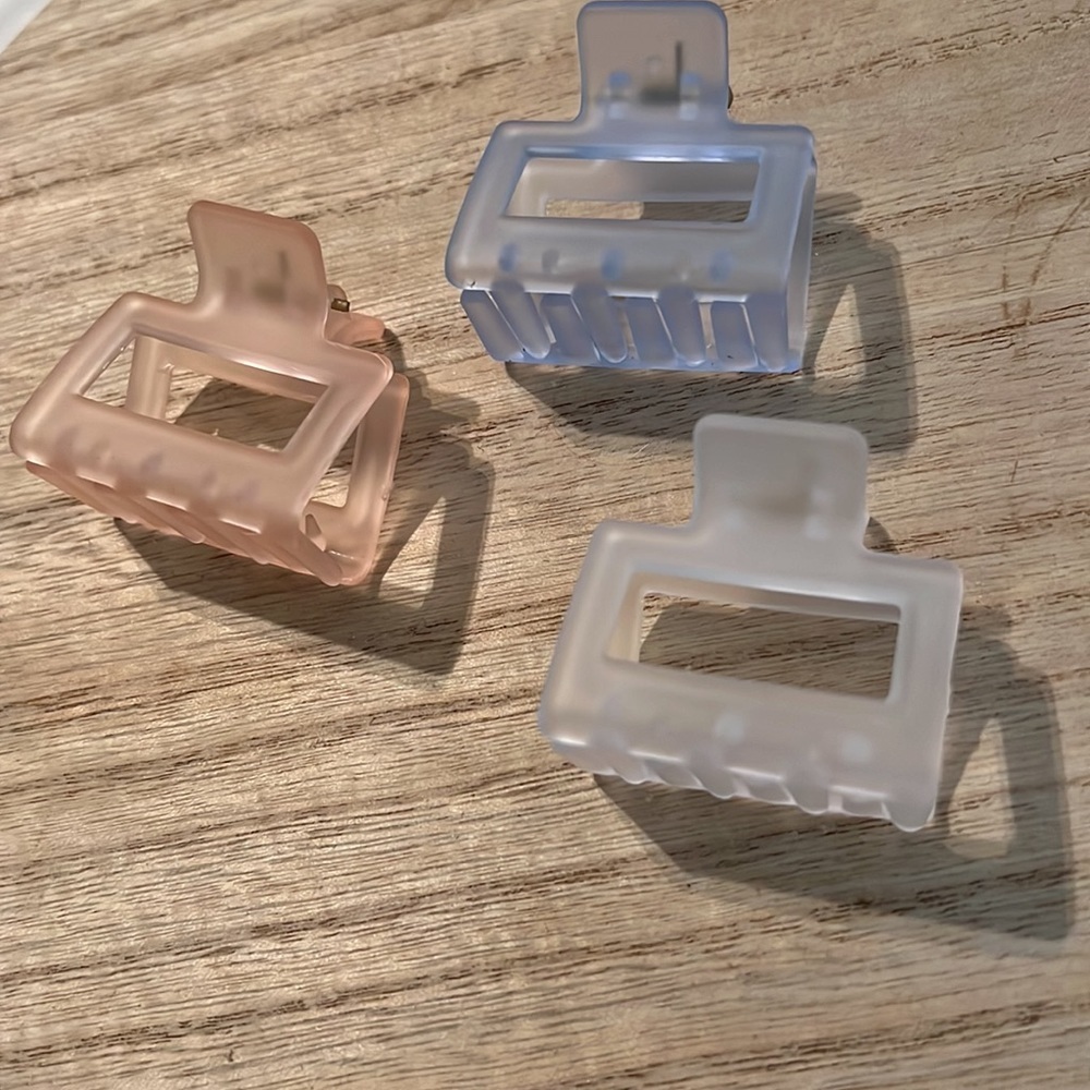 3 Piece Hair Claw Transparent Clip
